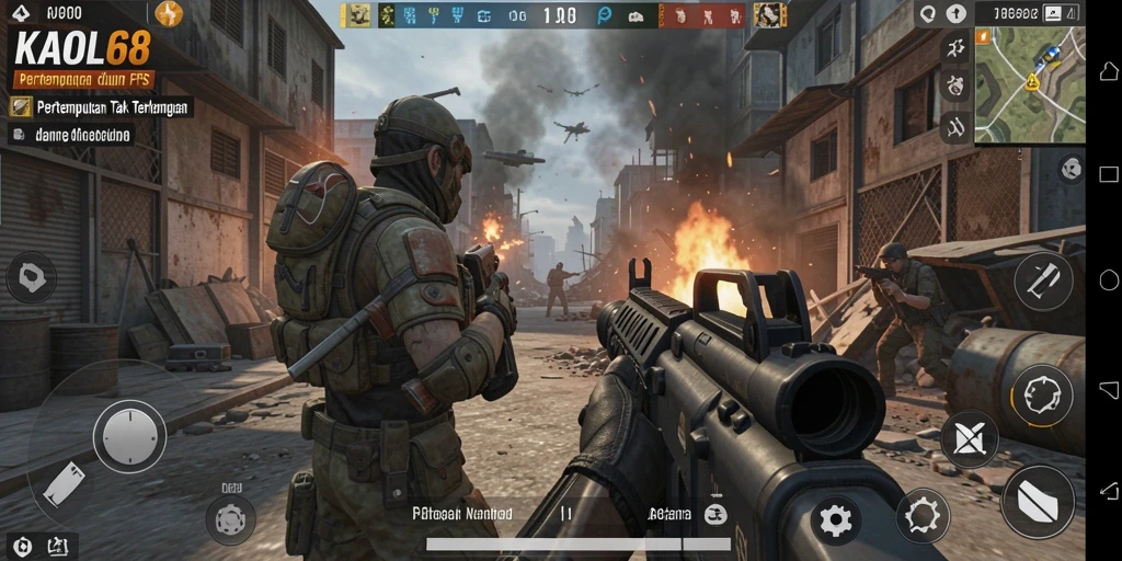 Tampilan gameplay KAOL68 yang mendebarkan di berbagai medan tempur.
