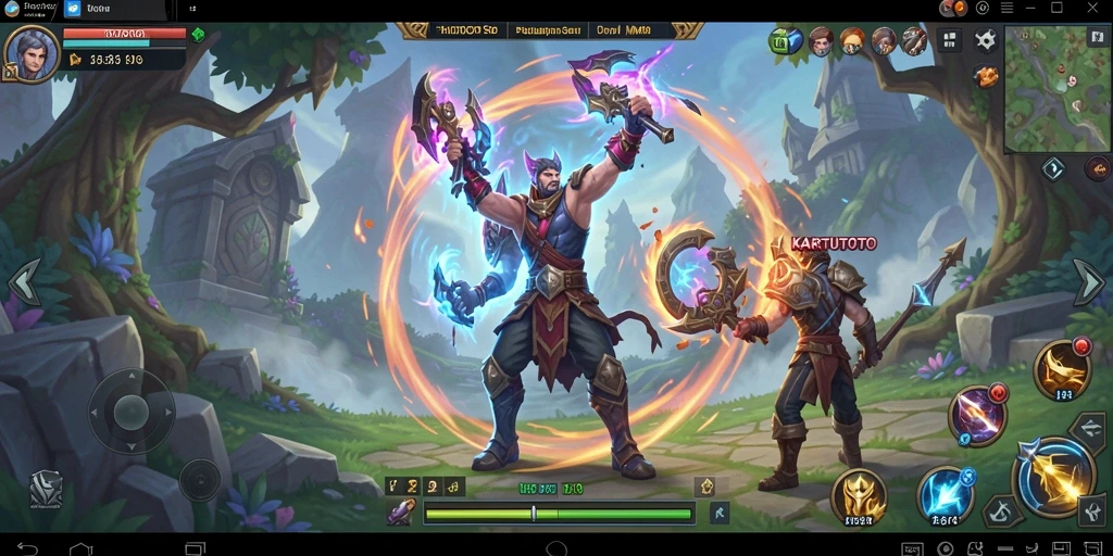Tangkapan layar gameplay KARTUTOTO yang menunjukkan aksi petualangan MMORPG.