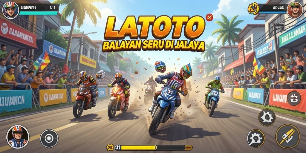 Screenshot LATOTO menampilkan aksi balapan yang mendebarkan.
