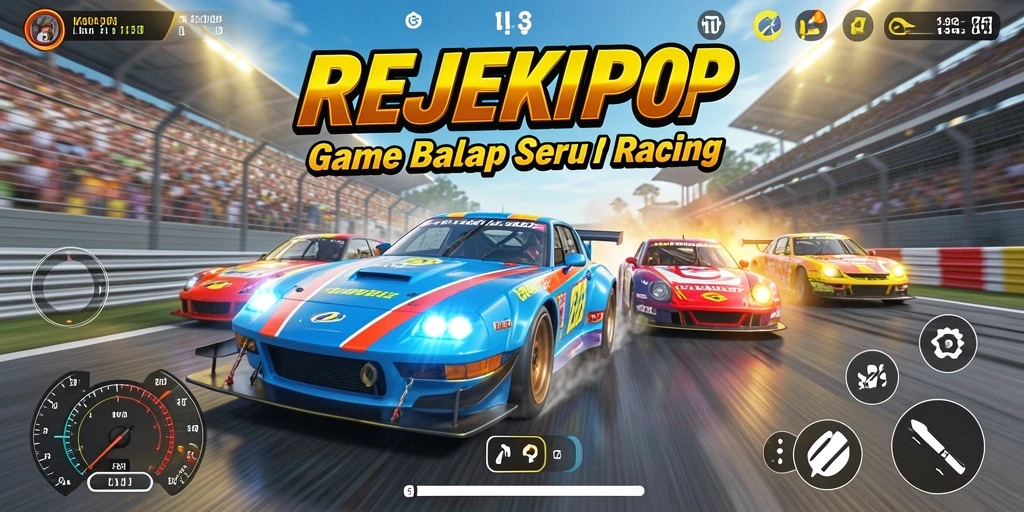 Tangkapan layar gameplay balap di REJEKIPOP yang mendebarkan.
